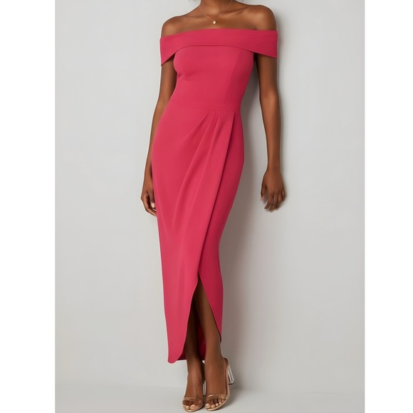 BHLDN Dresses & Skirts - BHLDN Thompson Off-Shoulder Gown, Hot Pink, 10 (US)